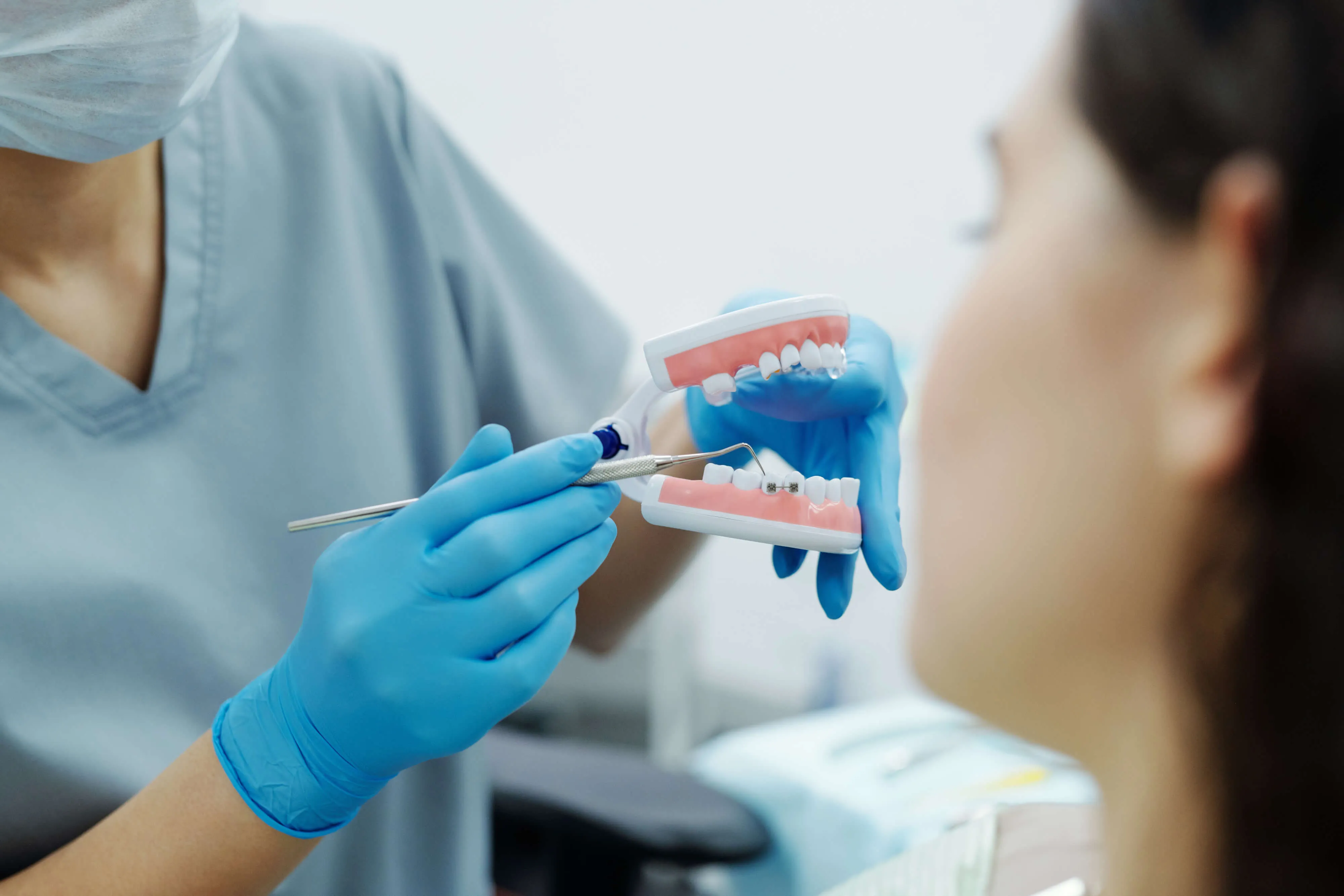Healthcare professional with a patient