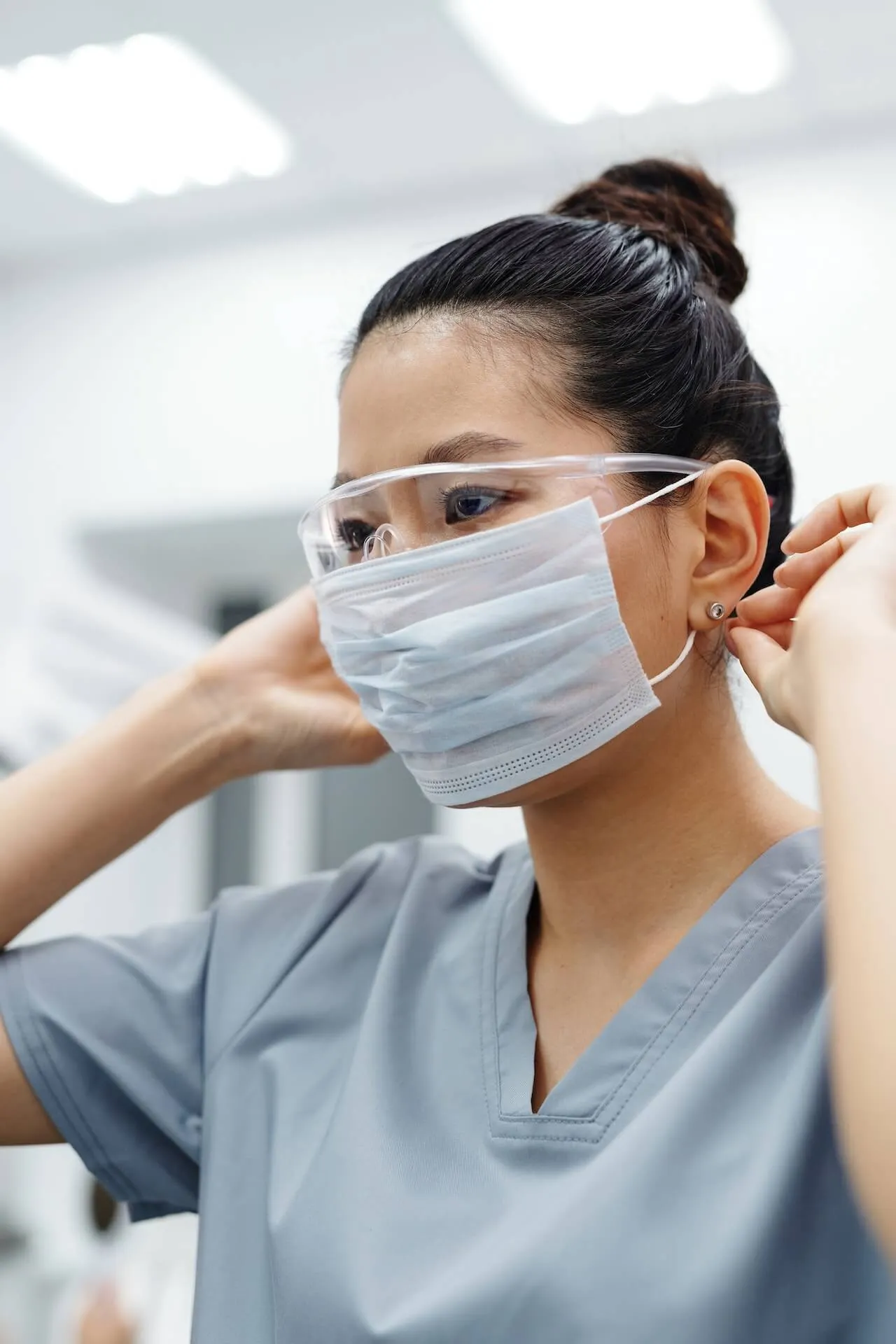 Healthcare professional with a patient